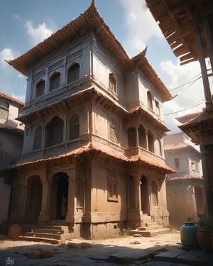 (Hyper realistic anime:1.4),(realism:1.2), (masterpiece, high quality:1.2), HDR, 8k, high resolution, 

Pencil sketch of an aesthetic old Bengali house, emphasizing the ornate jali work and sloping roofs. Use cross-hatching to bring out the unique texture of traditional materials. Convey a sense of cultural richness and heritage in the composition,

 (dynamic angle:1.2), (dynamic pose:1.2), with a focus on detailed facial expressions and flowing clothing, dynamic angle,(glossy texture:1.2).,more detail XL,photo r3al,monster,greg rutkowski