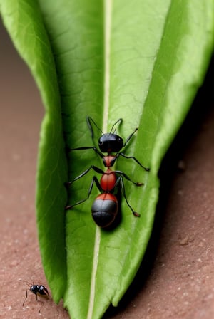 ant in a leaf 