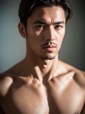 (realistic:1.4) professional photography: of a Handsome Men, UHD, perfect white balance, Alberto, Canon EOS R6, Prime lens photography, perfectly balanced dim lighting, Real human skin, White balance, Sharp details