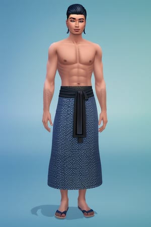 Handsome Thai Men with long thai dress,SIMSCAS,FRONT VIEW