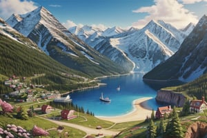 realistic Barbie world landscape