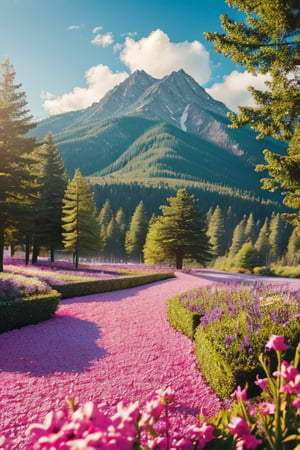 realistic Barbie world landscape