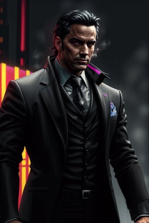 (Men in Balck), ((fancy suit)), expressionless, (detailed tie), ((smokey background)) (extremely detailed CG unity 8k wallpaper), (((masterpiece))), (((best quality))), (((ultra-detailed))) ((cyberpunk)), (((black character))), ((vector art)), silhouetted, ((hyper realistic)), (((super detailed))), irregular, ((beautiful)), ((dramatic)), ((rainy setting)), (libranated), (neon), (jouvenille), (sketch), (volumetric), ((cinematic)), (glow)