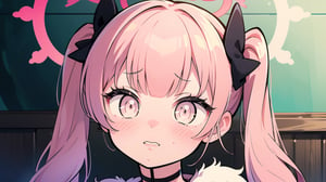 ((koharu, pink hair, medium hair, twintails, tied hair, pink eyes, halo)), upper_teeth,

1girl, furry girl, wolf girl , anthro wolf ,Sitting with one hand running through the hair, portrait, close-up, irezumi , masterpiece, best quality, aesthetic,