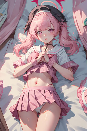 (koharudef,mature_female,upper_body,),(masutepiece: 1.3), (max resolution: 1.2), cinematric light, 8K resolution,
Beautiful illustration、top-quality、Cute little girl s、Bedroom、length hair、(((Pink pleated skirt)))、(((pink sailor suit)))、shortsleeves、Colossal tits、a navel、Flipping up the skirt with your hands、Show white panties、Pull up your skirt and show your panties、bare-legged, eyess、on the beds、lovely thighs、glowing thigh,