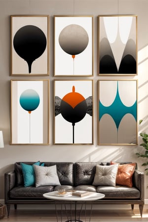 Modern Abstract Wall Art,  Light Colored Digital Prints, Contemporary Style, Luxurious Feel,