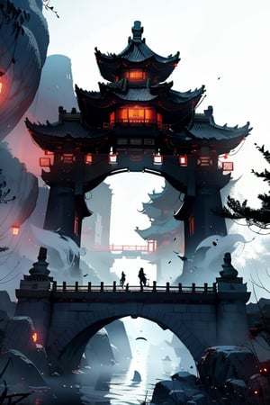 the Ghost Bridge of chinese with Ghosts ,dark mood