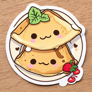 ((best quality)), ((masterpiece)), (detailed), kawaii sticker, crepes,sticker