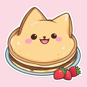 ((best quality)), ((masterpiece)), (detailed), kawaii sticker, crepes,sticker,