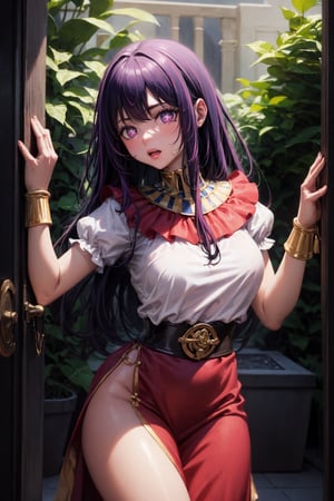 hoshino ai, frilled dress, looking at viewer, leaning beside a wall, egyptian clothing,masterpiece, best quality, highly detailed
,HOSHINO AI,ancient egyptian clothes