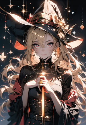 Red eyes, evil, golden, shiny, gold hair,High detailed ,midjourney,perfecteyes,Color magic,urban techwear,hmochako,better witch,witch, witch,Long hair ,long hair,