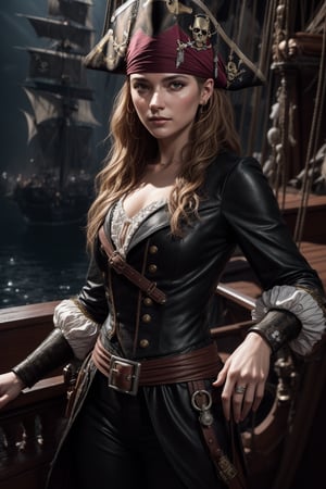 Danielle van de Donk, full body potrait of a photorealistic beautiful woman, (aboard a pirate ship:1.50), intense coloration fantasy, light hair, a stunning realistic photograph 20 years , random colored hair, (multiple women pirates dancing together:1.3), random color eyes, full body, cover, hyperdetailed painting, luminism, octane render, Bar lighting, complex, 8k resolution concept art portrait by Martina Fačková and Prywinko Art, Artgerm, WLOP, Alphonse Mucha, Tony Taka, fractal isometrics details, photorealistic face, hypereallistic cover photo awesome full color, hand drawn, bright, gritty, realistic color scheme, davinci, .12k, intricate. hit definition , Beethoven, cinematic,Rough sketch, mix of bold dark lines and loose lines, bold lines, on paper , real life human



