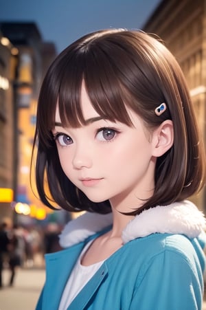 ((1girl, 16year old girl:1.5)), ((Portrait)),loli, petite girl,  whole body, children's body, beautiful shining body, bangs,((darkbrown hair:1.3)),high eyes,(aquamarine eyes), petite,tall eyes, beautiful girl with fine details, Beautiful and delicate eyes, detailed face, Beautiful eyes,natural light,((realism: 1.2 )), dynamic far view shot,cinematic lighting, perfect composition, by sumic.mic, ultra detailed, official art, masterpiece, (best quality:1.3), reflections, extremely detailed cg unity 8k wallpaper, detailed background, masterpiece, best quality , (masterpiece), (best quality:1.4), (ultra highres:1.2), (hyperrealistic:1.4), (photorealistic:1.2), best quality, high quality, highres, detail enhancement, ((Medium hair:1.4)),
((tareme,animated eyes, big eyes,droopy eyes:1.2)),((random expression)),,random Angle,((coat,muffler:1.4)),((thick eyebrows:1.1)),perfect,((manga like visual)),((winter street lights)),perfect light,white fur,facial_mark, neon_palette, shaped_highlights, ((bokeh background, blurry background)), night time, night sky, (city light), horizontal angle, looking away, perfect anatomy, colorful hair clip, many hair clips, ,1girl