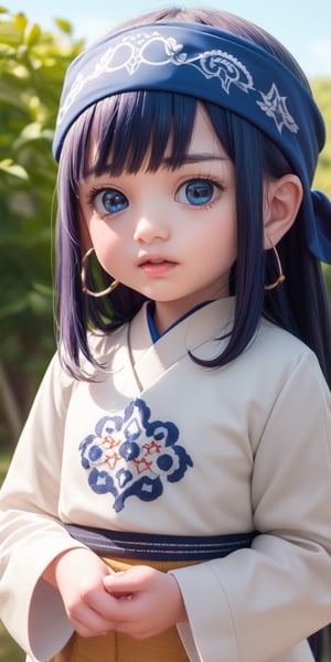 ((outdoor,Sunny winter sky, snowy forest:1.2)),(((wide Blue headband ))),((Ainu embroidery,Blue Ainu folk costume:1.4)),outdoor lighting ,((6year old girl:1.5)), loli, petite girl, Portrait, children's body, beautiful shining body,((Blue hair:1.3)),((tareme,animated eyes, big eyes,droopy eyes:1.2)),(Blue eyes), ((Thick eyebrows:1.1)),petite,tall eyes, beautiful girl with fine details, Beautiful and delicate eyes, detailed face, Beautiful eyes,natural light,((realism: 1.2 )), dynamic far view shot,cinematic lighting, perfect composition, by sumic.mic, ultra detailed, official art, masterpiece, (best quality:1.3), reflections, extremely detailed cg unity 8k wallpaper, detailed background, masterpiece, best quality , (masterpiece), (best quality:1.4), (ultra highres:1.2), (hyperrealistic:1.4), (photorealistic:1.2), best quality, high quality, highres, detail enhancement,Random poses,((random expression)),asirpa,