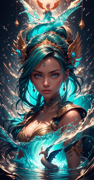 the goddess of the lake, highly detailed, d & d, water everwhere fantasy, highly detailed, digital painting, trending on artstation, concept art, sharp focus, global illumination, ray tracing, illustration, art by artgerm and greg rutkowski and fuji choko and viktoria gavrilenko and hoang lap,(Color Booster:1.0),