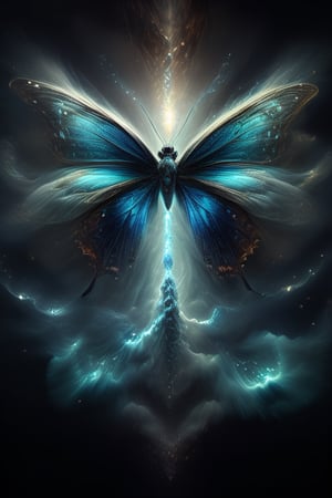 An image of a butterfly with wings formed by two human faces looking at each other, one light and one dark, representing the duality, image with smoke effect and beauty,more detail XL,<lora:659095807385103906:1.0>