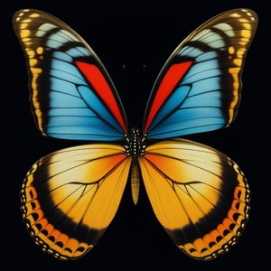 (Masterpiece),  An image of a butterfly with wings formed by two human faces looking at each other and facing each other,  one light and the other dark,  representing the duality of the Gemini,  the image quality is 8k,  The image has an optical illusion effect of two faces facing each other,  mimicking the wings of the butterfly,  creating a contrast between colors and shapes,  the effect also generates some lines and curves that simulate movement and energy,  transmitting beauty and passion