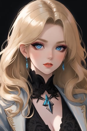 🏷️[Looking at the Viewer, MakeUp, close up, long hair, Upper Body, Earrings, Wavy Hair, Retro Artstyle, ((1980s \(style\))), Eyeshadow, Eyelashes, (((Glowing))), (Red Lips), Sky, blood, Simple Background, Breast, French Clivage]
🏷️[Baroque, Castlevania Style, Vampie, Goth, Dress]
🏷️[(Eris Etolia), Blonde long hair, Blue Eyes, Pale Skin]

((High-Quality)), ((Aesthetic)), ((Masterpiece)), (Intricate Details), Coherent Shape, (Stunning Illustration), Black, ,Goth Portrait, Masterpiece, Castlevania Lightning, Vampire, Portrait, Gothic Art,line,SD 1.5,girl,nsfw,photorealistic,Pixel art,1guy