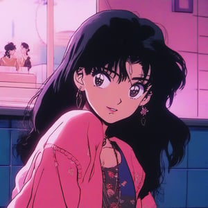 1990s 1girl, anime, lofi,