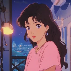 1990s 1girl, anime, lofi,