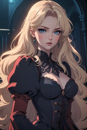 Stunning Teenybooper, Teeny Eris Etolia, Blonde, 

🏷️【Elegant, (((Masterpiece:1.00))),】
💡 **Additional Enhancers:** ((HighQuality)), ((Aesthetic)), (Intricate Details), (Stunning Illustration), [Dramatic Lightning],

🏷️【Castlevania Lightning, Vampire Queen】
👠【Platform High Heels, Castlevania Lightning,】,gothic art,Masterpiece