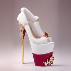 White Marble, Gold, Crimson & Emeral; Imagine a Christmas High Heel, Christmas Eve as details in the Platform, Laces, Gift, Fur Material

Platform high heel shoe, that defies convention with its innovative: design. 

These exquisite, carefully conceived women's high heel and platform shoe feature a futuristic: and fantastical scheme, adding a touch of mystery and elegance, reminiscent of classic Hollywood elegance.,Platform High Heels,Thick Platforms,Christmas Room