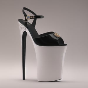 (Platform High Heels), Platform high heel shoe, that defies convention with its innovative: design. Super sexy High Heels, Realistic, Octane, Render, Fashionist Render, Perfect and Modern. ((Main color White))

The sole, instead of rising towards the heel, transforms into an artfully curved platform that flows gracefully from the toe to the back of the foot. These exquisite, carefully conceived women's high heel and platform shoe feature a futuristic: and fantastical scheme, adding a touch of mystery and elegance, reminiscent of classic Hollywood elegance., ,sophisticated_style
