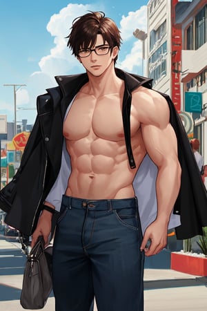 boy, men, sexy, movie fan, nerd, glasses, shirtless, muscled, gamer