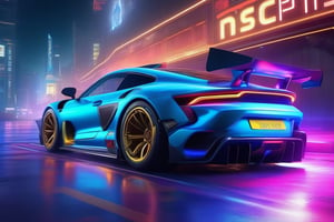 Apollo EVO, very bright colors with thick edges, road background, furious, fierce, magical and delicate line of scientific and technological sense, cinematic sense, neon border, HD, detailed light, cinematic, high detail, 4k, cyberpunk, 3D rendering, 32k, hyper detailed, magical and epic, epic light, the most perfect and beautiful image ever created, image taken with the Sony A7SIII camera, many details, 8k speed effect, Phi Phenomenon (Marcos Wertheimer)