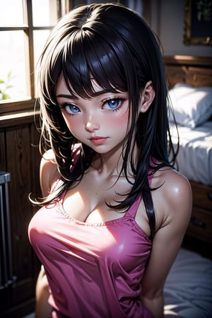 (1 girl: 1.3, alone), ((early morning situation: 1.5)), high resolution, (get up: 1.3), ((lying in bed: 1.3)), (arms in the head: 1.3), in her bedroom: 1.3, highly detailed eyes and pupils, (wide hips: 1.3, medium breasts: 1.5), (thin hair: 1.3, long hair: 1, 3, detailed hair), bright lips, closed eyes: 1.3, sleep: 1.3, tired: 1.3), 4 fingers and thumb, perfect human hands, pink pajamas: 1.3, (Masterpiece, best quality, photorealistic, high resolution, photography , :1.3), ultra detailed, sharp focus, professional photography, commercial photography, ((realistic, super realistic, realism, realistic detail)), perfect anatomy, perfect proportion, hyper sharp image, cinematic lighting, in the dark, deep shadow, night, natural shading, low profile, hdr, 4k, realistic (professional studio soft light, cinematic light, light bar, edge lighting, low profile, in the dark), ppcp,fumina,blue eyes,c.c.