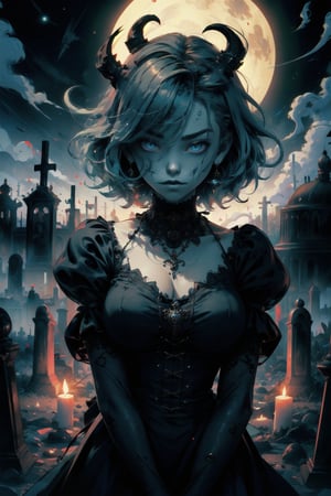 (masterpiece, best quality, highres:1.3), ultra resolution image, (1girl), female, (solo), green hair, eyes glinting, eerie charm, gothic, (spectral chic:1.4), cryptic, labyrinthine cemetery, gothic arches, elegance, (necropolis:1.5),glitter, ohterworldly energy, green wisps, undead maiden, moonlit paradise,  (mystic tranquility:1.3), realm of the decease, chaosmix,a woman m111y