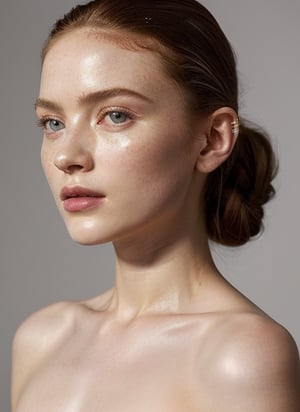 Full body image of sks woman, epic (photo, studio lighting, hard light,  matte skin, pores, colors, hyperdetailed, hyperrealistic), white dress, sexy pose, defined accurate face and jawline. Glistening skin