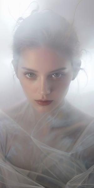 Professional photography of a glass woman,  (((full body))), her face is ultrarealistic and hyperdetailed showing beautiful hazel eyes,  her hair is tied to the top of her head,  her body is made of translunce clear seethrough glass with intricate smoke swirling inside of her translucent glass-body,  glowing translucent glass fractal elements,  work of beauty and complexity,  gloomy background,  soft studio lighting,  golden ratio,  80mm digital photo with sharp focus on eyes,  alberto seveso style,  wide_hips,  smoke trapped inside her translucent-glass-body,  dynamic pose,  black background, , , , , 