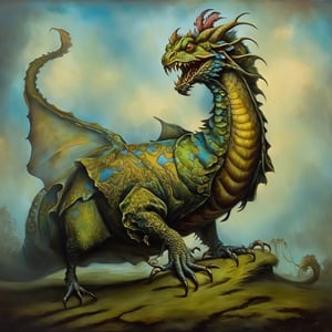 basilisk, in the style of esao andrews, baroque