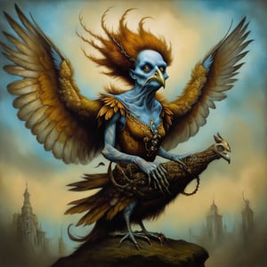 harpy, in the style of esao andrews, baroque