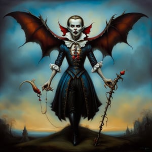 vampire, in the style of esao andrews, baroque