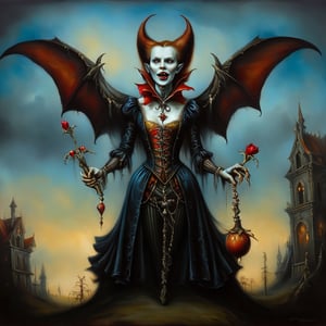 vampire, in the style of esao andrews, baroque
