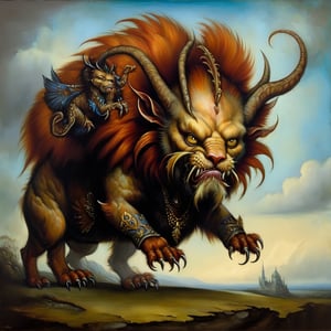 manticore, in the style of esao andrews, baroque