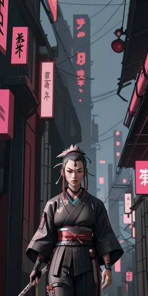 samurai, cyberpunk