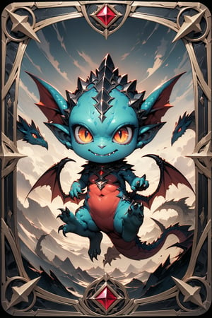 (masterpiece:1.4), ((best quality, 8k, ultra-detailed)), imp, dragon illustration, beautiful, full body, in TCG Card frame