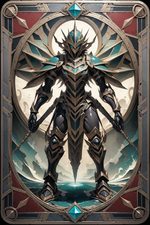 (masterpiece:1.4), ((best quality, 8k, ultra-detailed)), centauro, illustration, beautiful, full body, in TCG Card frame