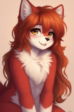 husky,red_fur,fluffy,chest_fluff,amber_eyes,bushy_tail,ginger_hair,unkempt_hair,cute,red_body