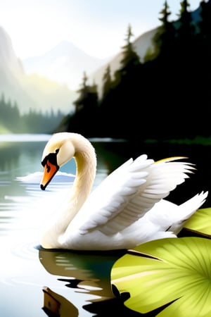 animal,swan,lake