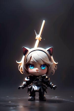 ((1 female chibi cute monster)),2B, NieR: Automata, Chibi, 3Dfigure Petite rabbit , full body, ninja costume,child figure, beautiful cat in every detail, beautiful delicate eyes, detailed face, beautiful eyes, natural light , ((Realism: 1.2 ) ), Dynamic Long Distance Shot, Cinematic Lighting, Perfect Composition, Super Detailed, Official Art, Masterpiece, (Top Quality: 1.3), Reflections, Highly Detailed CG Unity 8K Wallpaper ,Detailed Background,Masterpiece,((Photorealistic: 1.2),Random Angle,((2B) 1.4)), black simple background 