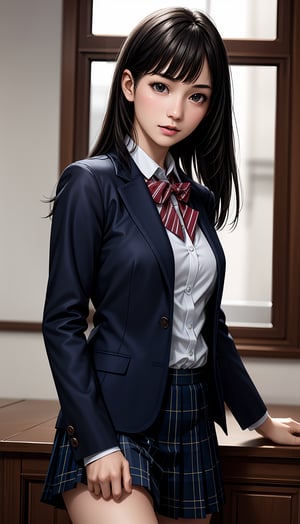 (best quality, masterpiece:1.2),ultra detailed,(photo realistic:1.4),1girl,school uniform,cute_jk