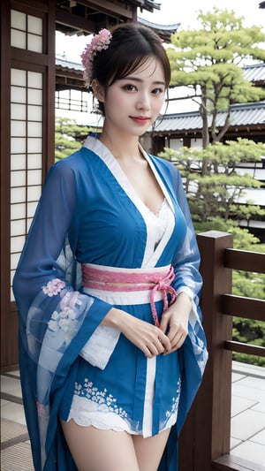 (best quality,masterpiece:1.2),ultra detailed,(photo realistic:1.4),solo,cute girl,upper body,see-through_short_kimono