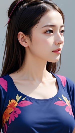 (best quality,masterpiece:1.2),ultra detailed,(photo realistic:1.4),solo,cute girl,wearing t-shirt,love_T-shirt