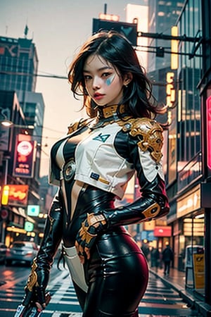 (masterpiece), (extremely intricate:1.3), (realistic), portrait of a UKRAINIAN young  woman , the most beautiful in the world, futuristic armor similar to PACIFIC RIM AND EL CUARTEL SECRETO, (Sneaky, stylish and modern armor), hyper tech armor for women, upper body, outdoors, intense sunlight, city ​​of the future, cyber punk year 2090, professional photograph of a stunning woman detailed, sharp focus, dramatic, award winning, cinematic lighting, , volumetrics dtx, (film grain, blurry background, neon light city, blurry foreground, bokeh, depth of field, sunset, motion blur:1.3), chainmail,exposure blend, medium shot, bokeh, (hdr:1.4), high contrast, (cinematic, teal and orange:1.4), (muted colors, dim colors, soothing tones:1.3), low saturation,JP_MODELS, , 
,gwen stacy,MECHA