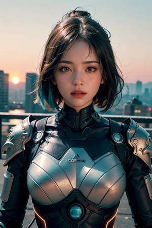 (masterpiece), (extremely intricate:1.3), (realistic), portrait of a girl, the most beautiful in the world, (futuristic armor), (Sneaky, stylish and modern armor), hyper tech armor for women, upper body, outdoors, intense sunlight, city ​​of the future, cyber punk year 2090, professional photograph of a stunning woman detailed, sharp focus, dramatic, award winning, cinematic lighting, , volumetrics dtx, (film grain, blurry background, neon light city, blurry foreground, bokeh, depth of field, sunset, motion blur:1.3), chainmail,exposure blend, medium shot, bokeh, (hdr:1.4), high contrast, (cinematic, teal and orange:1.4), (muted colors, dim colors, soothing tones:1.3), low saturation,JP_MODELS, , 
