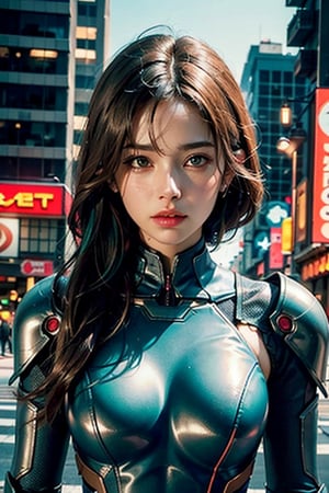 (masterpiece), (extremely intricate:1.3), (realistic), portrait of a colombian young  woman , the most beautiful in the world, futuristic armor similar to IRON MAN and PACIFIC RIM AND GI JOE, (Sneaky, stylish and modern armor), hyper tech armor for women, upper body, outdoors, intense sunlight, city ​​of the future, cyber punk year 2090, professional photograph of a stunning woman detailed, sharp focus, dramatic, award winning, cinematic lighting, , volumetrics dtx, (film grain, blurry background, neon light city, blurry foreground, bokeh, depth of field, sunset, motion blur:1.3), chainmail,exposure blend, medium shot, bokeh, (hdr:1.4), high contrast, (cinematic, teal and orange:1.4), (muted colors, dim colors, soothing tones:1.3), low saturation,JP_MODELS, , 
